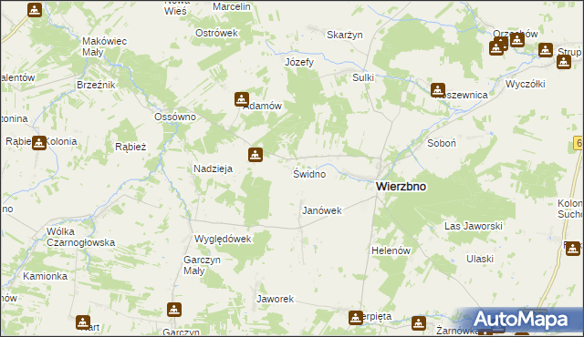 mapa Świdno gmina Wierzbno, Świdno gmina Wierzbno na mapie Targeo