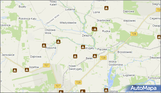 mapa Świdrygały, Świdrygały na mapie Targeo