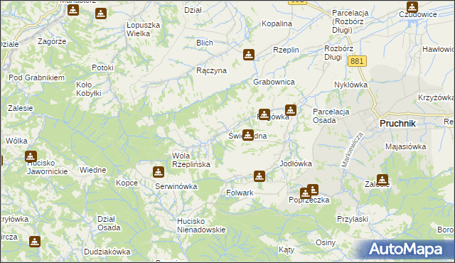 mapa Świebodna, Świebodna na mapie Targeo