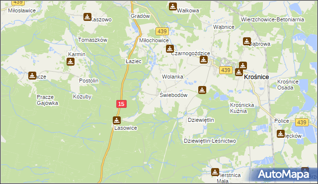 mapa Świebodów, Świebodów na mapie Targeo