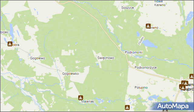 mapa Święchowo, Święchowo na mapie Targeo