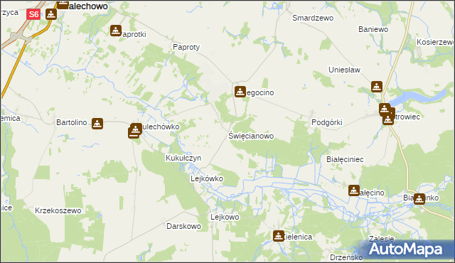 mapa Święcianowo, Święcianowo na mapie Targeo