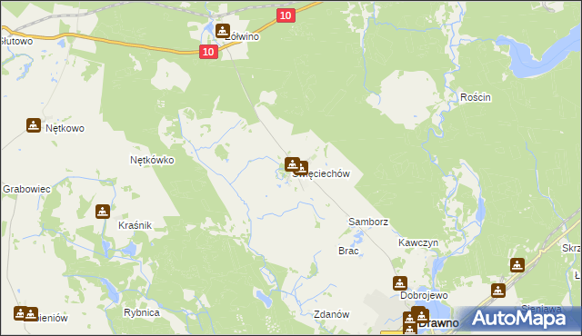 mapa Święciechów, Święciechów na mapie Targeo