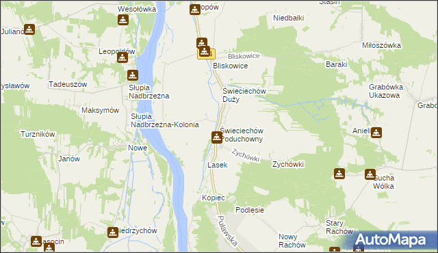 mapa Świeciechów Poduchowny, Świeciechów Poduchowny na mapie Targeo