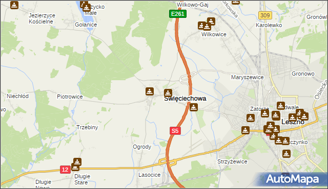 mapa Święciechowa, Święciechowa na mapie Targeo