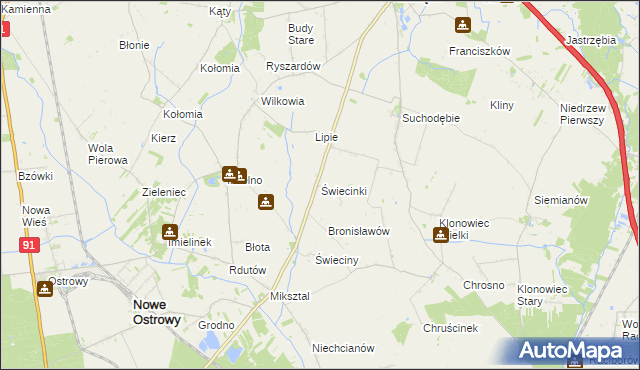 mapa Świecinki, Świecinki na mapie Targeo