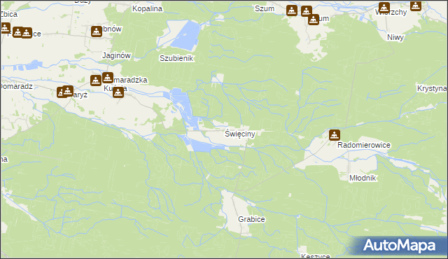 mapa Święciny, Święciny na mapie Targeo