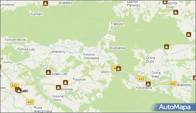 mapa Świerczyna gmina Gizałki, Świerczyna gmina Gizałki na mapie Targeo