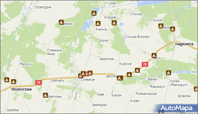 mapa Świerków, Świerków na mapie Targeo