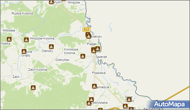 mapa Świerże gmina Dorohusk, Świerże gmina Dorohusk na mapie Targeo