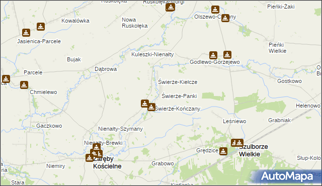 mapa Świerże-Panki, Świerże-Panki na mapie Targeo