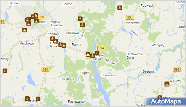 mapa Święta Lipka, Święta Lipka na mapie Targeo