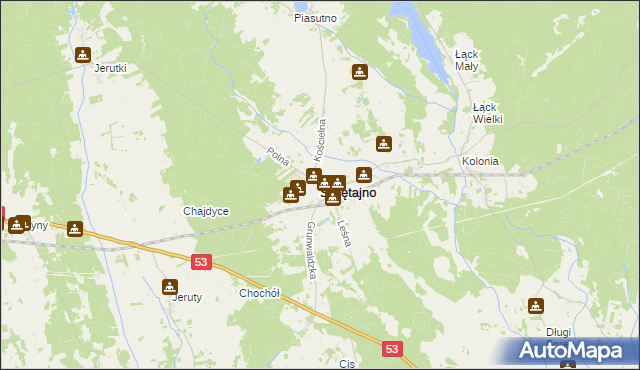 mapa Świętajno powiat szczycieński, Świętajno powiat szczycieński na mapie Targeo