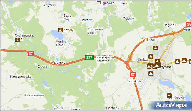 mapa Świętajńska Karczma, Świętajńska Karczma na mapie Targeo