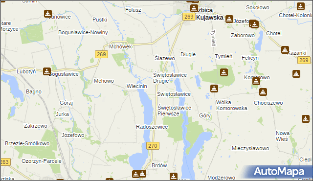 mapa Świętosławice, Świętosławice na mapie Targeo