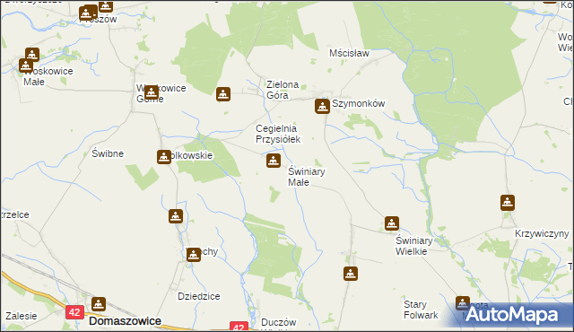 mapa Świniary Małe, Świniary Małe na mapie Targeo