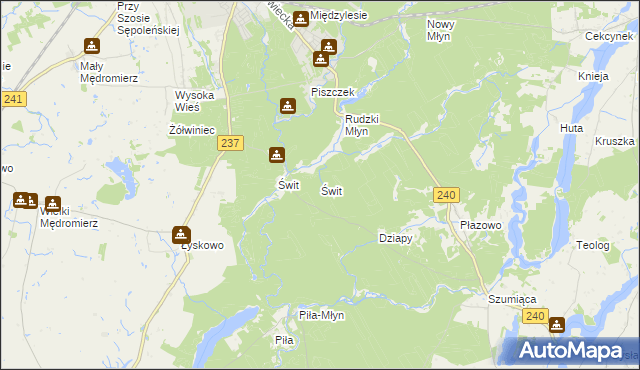 mapa Świt gmina Cekcyn, Świt gmina Cekcyn na mapie Targeo