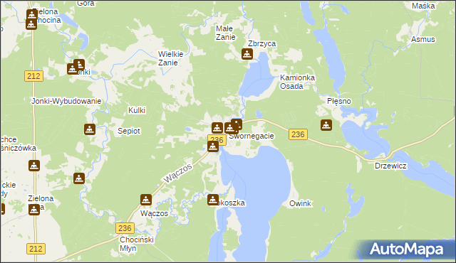 mapa Swornegacie, Swornegacie na mapie Targeo