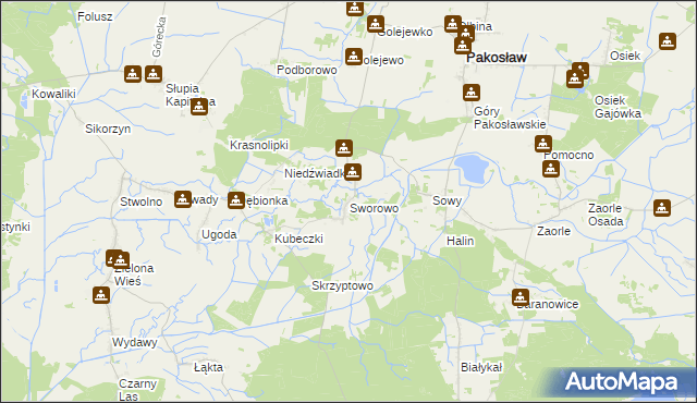 mapa Sworowo, Sworowo na mapie Targeo