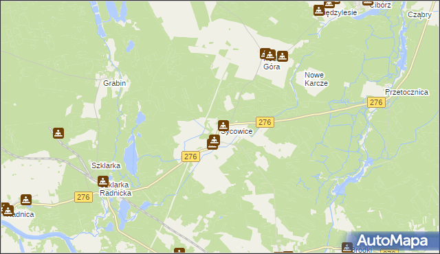 mapa Sycowice, Sycowice na mapie Targeo