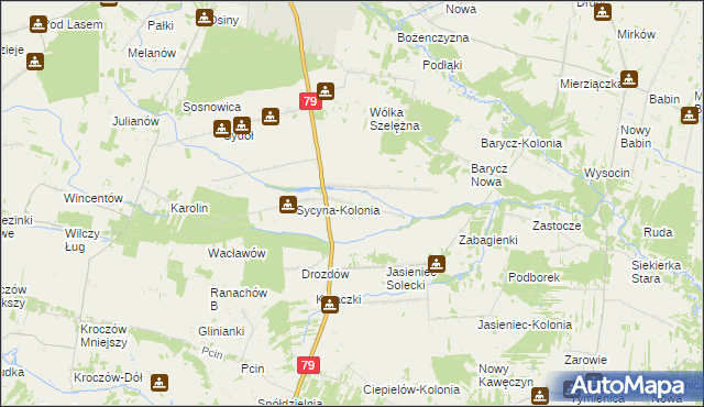 mapa Sycyna Południowa, Sycyna Południowa na mapie Targeo