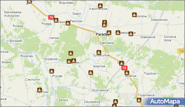 mapa Sylwerynów, Sylwerynów na mapie Targeo