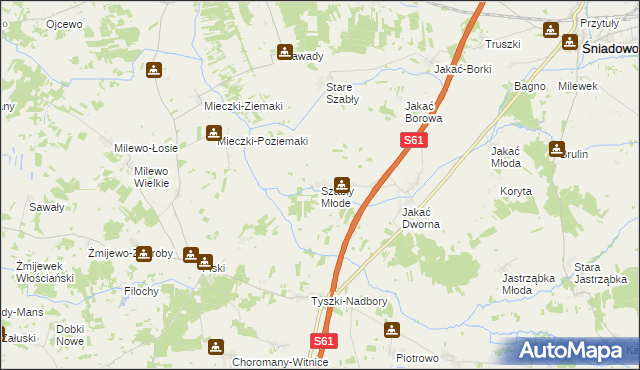 mapa Szabły Młode, Szabły Młode na mapie Targeo