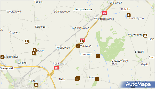 mapa Szadłowice gmina Gniewkowo, Szadłowice gmina Gniewkowo na mapie Targeo