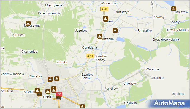 mapa Szadów Księży, Szadów Księży na mapie Targeo