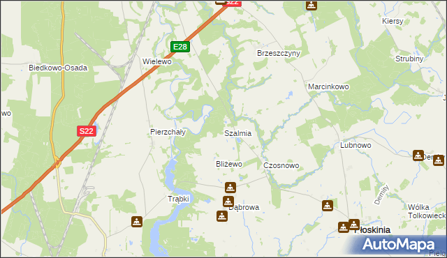 mapa Szalmia, Szalmia na mapie Targeo