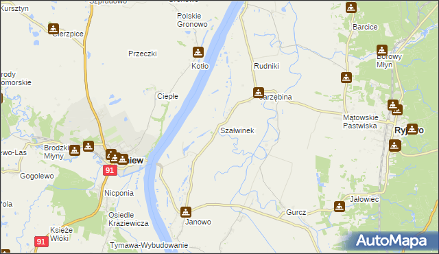 mapa Szałwinek, Szałwinek na mapie Targeo