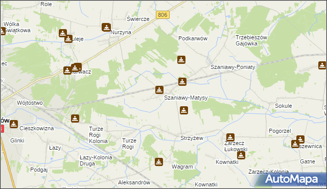 mapa Szaniawy-Matysy, Szaniawy-Matysy na mapie Targeo