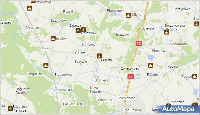 mapa Szaniec, Szaniec na mapie Targeo