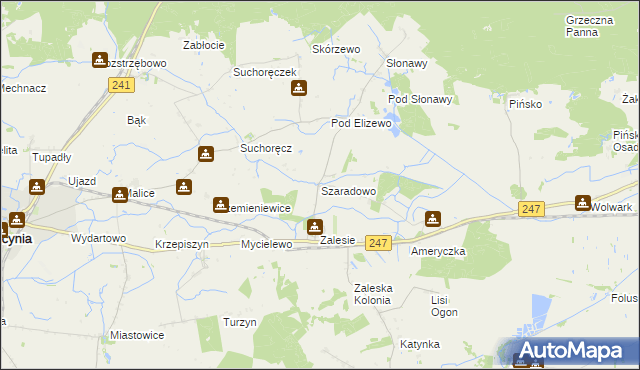 mapa Szaradowo, Szaradowo na mapie Targeo