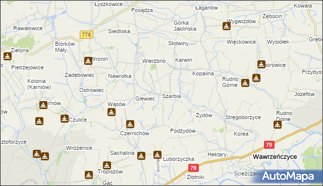 mapa Szarbia, Szarbia na mapie Targeo