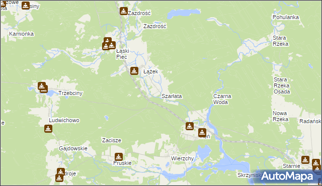 mapa Szarłata gmina Osie, Szarłata gmina Osie na mapie Targeo