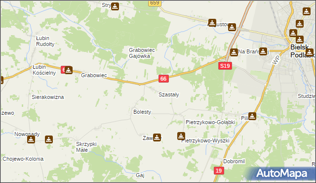 mapa Szastały, Szastały na mapie Targeo