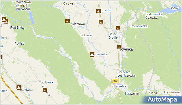 mapa Szczeberka, Szczeberka na mapie Targeo