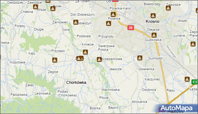mapa Szczepańcowa, Szczepańcowa na mapie Targeo