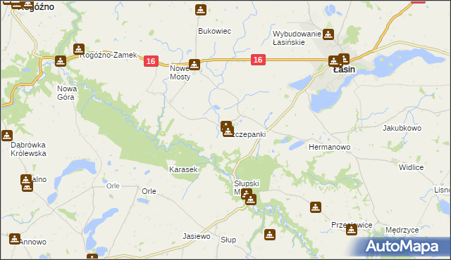 mapa Szczepanki gmina Łasin, Szczepanki gmina Łasin na mapie Targeo