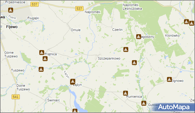 mapa Szczepankowo gmina Lubawa, Szczepankowo gmina Lubawa na mapie Targeo