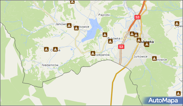 mapa Szczepanów gmina Lubawka, Szczepanów gmina Lubawka na mapie Targeo