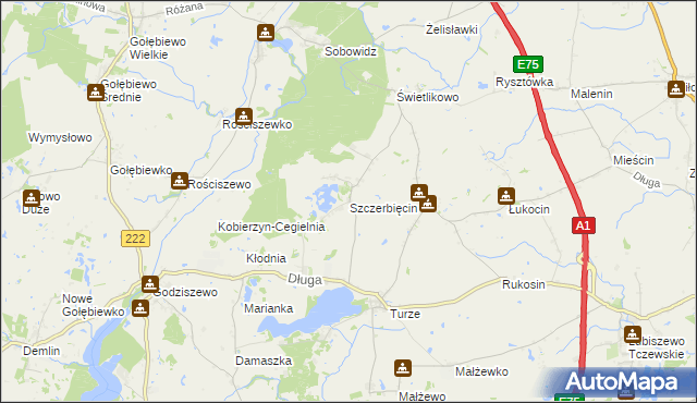 mapa Szczerbięcin, Szczerbięcin na mapie Targeo