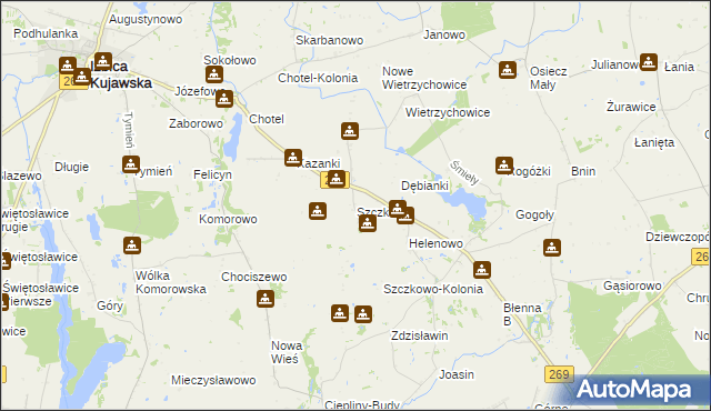 mapa Szczkowo, Szczkowo na mapie Targeo