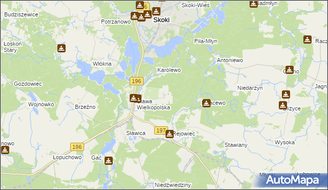 mapa Szczodrochowo gmina Skoki, Szczodrochowo gmina Skoki na mapie Targeo
