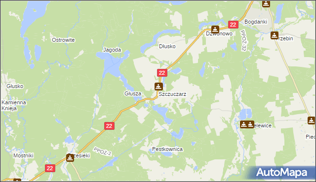 mapa Szczuczarz, Szczuczarz na mapie Targeo