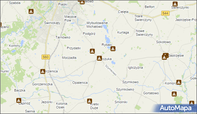 mapa Szczuka, Szczuka na mapie Targeo