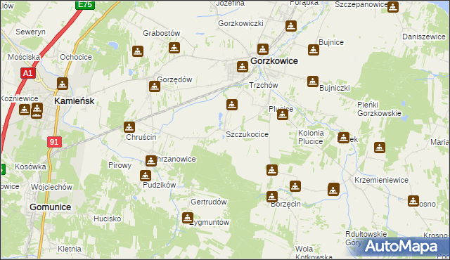 mapa Szczukocice, Szczukocice na mapie Targeo