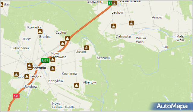 mapa Szczurek, Szczurek na mapie Targeo