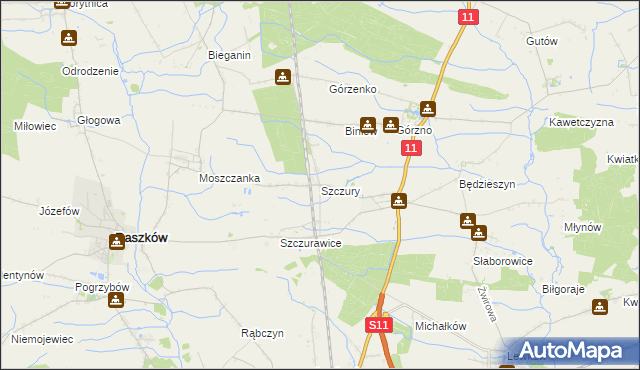 mapa Szczury, Szczury na mapie Targeo